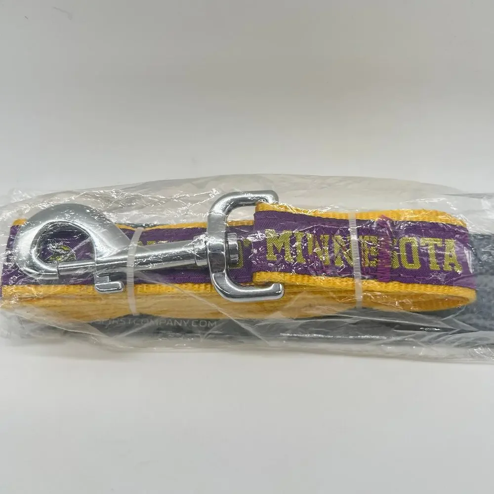 Minnesota Vikings Dog Leash Large Purple Yellow Nylon 6 Feet NEW‎
